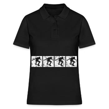 Skateboarder Skateboard Skater Skate Skateing - Polo Femme - noir - Devant - Ailine (174cm)