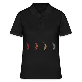 Skateboarder Skateboard Skater Skate Skateing - Polo Femme - noir - Devant - Ailine (174cm)