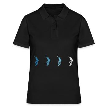Skateboarder Skateboard Skater Skate Skateing - Polo Femme - noir - Devant - Ailine (174cm)