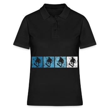Skateboarder Skateboard Skater Skate Skateing - Women's Polo Shirt - black - Front - Ailine (174cm)