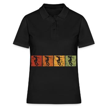 Skateboarder Skateboard Skater Skate Skateing - Women's Polo Shirt - black - Front - Ailine (174cm)