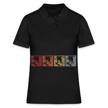 Skateboarder Skateboard Skater Skate Skateing - Women's Polo Shirt - black - Front - Ailine (174cm)