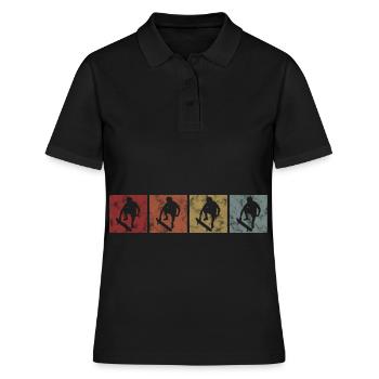 Skateboarder Skateboard Skater Skate Skateing - Women's Polo Shirt - black - Front - Ailine (174cm)