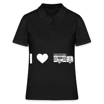 I Heart and Fire Truck - - Polo Femme - noir - Devant - Ailine (174cm)