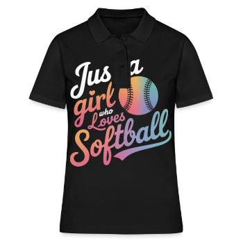 Softball Sports Joueur de softball - Polo Femme - noir - Devant - Ailine (174cm)