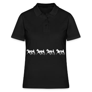 Trotter trotter course de trot dans un style rétro ou vintage - Polo Femme - noir - Devant - Ailine (174cm)