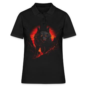 Loup noir Loup-garou Dark Horror Mythologie Fant - Polo Femme - noir - Devant - Ailine (174cm)