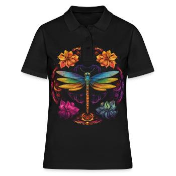 Mandala Chakra Spirituel Hindouisme Spiritualité - Polo Femme - noir - Devant - Ailine (174cm)