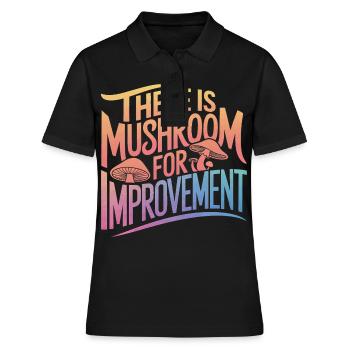 Pilz Pilze Funghi Champignon - Frauen Polo Shirt - Schwarz - Vorne - Ailine (174cm)