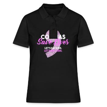 Des virgules sauvent des vies Des virgules sauvent des vies - Polo Femme - noir - Devant - Ailine (174cm)