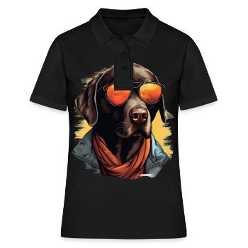 Urban Retriever: Streetwise Labrador Vibes - Polo Femme - noir - Devant - Ailine (174cm)