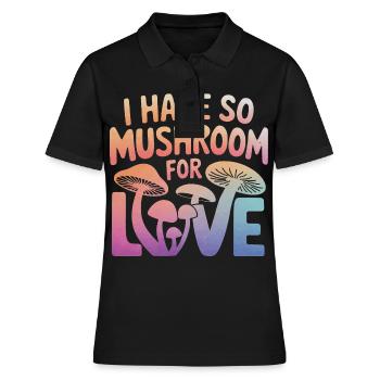 Pilz Pilze Funghi Champignon - Frauen Polo Shirt - Schwarz - Vorne - Ailine (174cm)