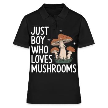 Pilz Pilze Funghi Champignon - Frauen Polo Shirt - Schwarz - Vorne - Ailine (174cm)
