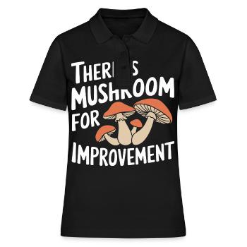 Pilz Pilze Funghi Champignon - Frauen Polo Shirt - Schwarz - Vorne - Ailine (174cm)