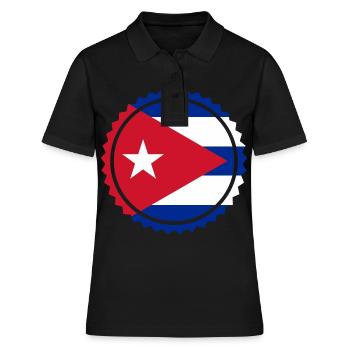 Cuba Kuba Flagge National Havanna Geschenk - Frauen Polo Shirt - Schwarz - Vorne - Ailine (174cm)