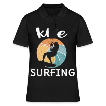 Kitesurfen Kiteboarding Kite Kiten - Frauen Polo Shirt - Schwarz - Vorne - Ailine (174cm)