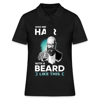 Barbe barbe barbe poils du visage barbe complète - Polo Femme - noir - Devant - Ailine (174cm)