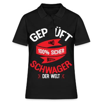 Schwager Geschenk - Frauen Polo Shirt - Schwarz - Vorne - Ailine (174cm)