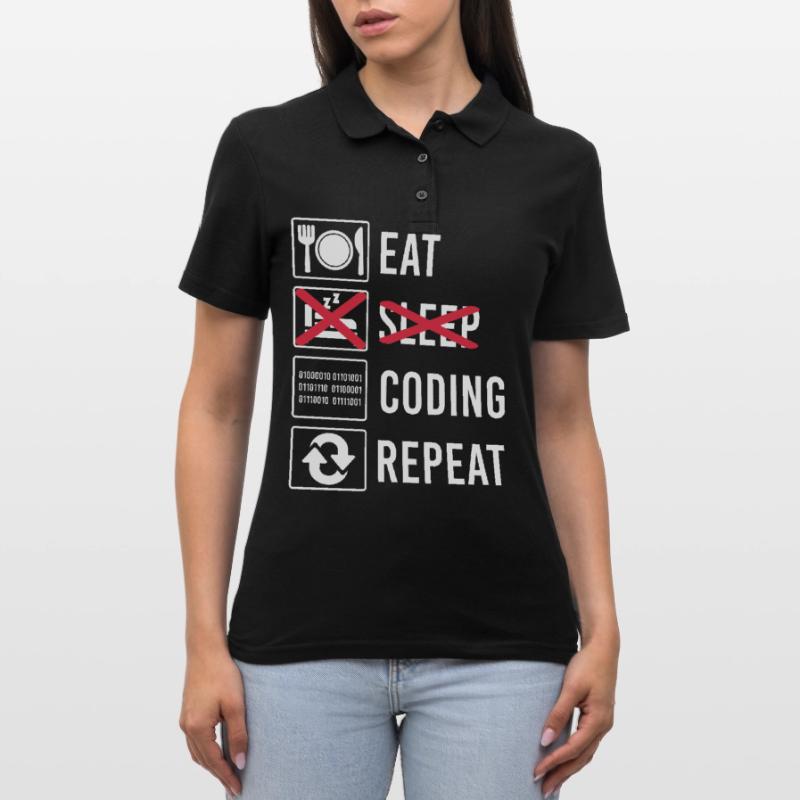 Coding Code Programmieren Geschenk Lustig Spruch Frauen Polo Shirt