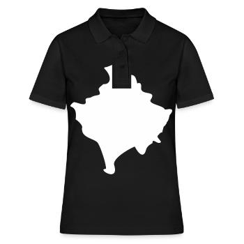 Drapeau de la carte du Kosovo - Polo Femme - noir - Devant - Ailine (174cm)