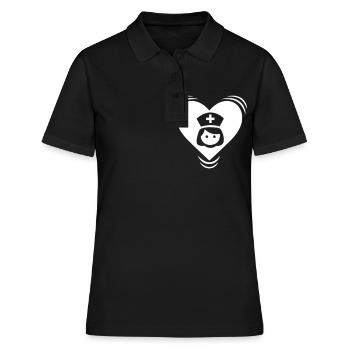 Krankenschwester - Frauen Polo Shirt - Schwarz - Vorne - Ailine (174cm)