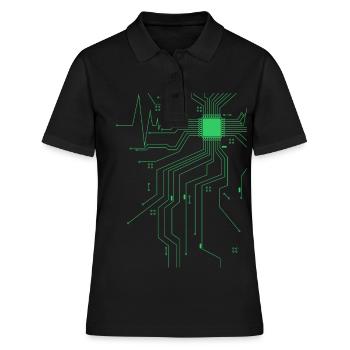 Informatiker Geschenk für Nerds und Computerfreaks - Frauen Polo Shirt - Schwarz - Vorne - Ailine (174cm)