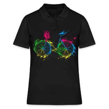 Fahrrad Radfahrer Geschenk - Frauen Polo Shirt - Schwarz - Vorne - Ailine (174cm)