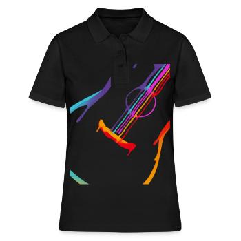 Dégradé de couleur Guitare acoustique - Polo Femme - noir - Devant - Ailine (174cm)