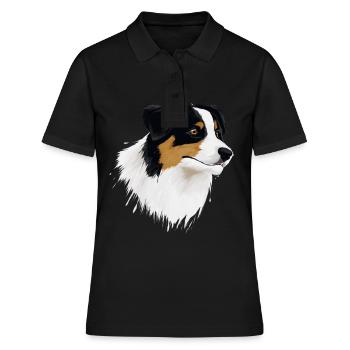 AUSTRALIAN SHEPHERD - Frauen Polo Shirt - Schwarz - Vorne - Ailine (174cm)