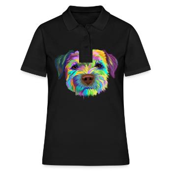 Border Terrier chien cadeau - Polo Femme - noir - Devant - Ailine (174cm)