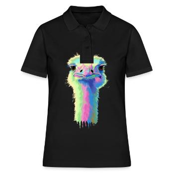 Strauß - Frauen Polo Shirt - Schwarz - Vorne - Ailine (174cm)