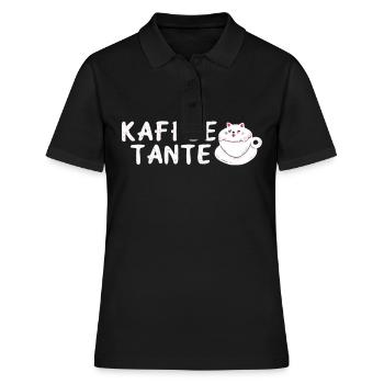 Kaffeetante Kaffee Milchkaffee Trinkerin - Frauen Polo Shirt - Schwarz - Vorne - Ailine (174cm)