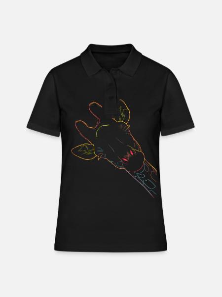 Giraffe Strokes - Women's Polo Shirt - black