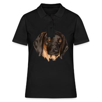 Bayerischer Gebirgsschweißhund - Frauen Polo Shirt - Schwarz - Vorne - Ailine (174cm)