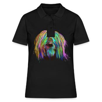 Colored Briard Dog - Women's Polo Shirt - black - Front - Ailine (174cm)