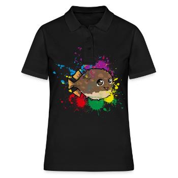 Colored Puffer fish - Women's Polo Shirt - black - Front - Ailine (174cm)
