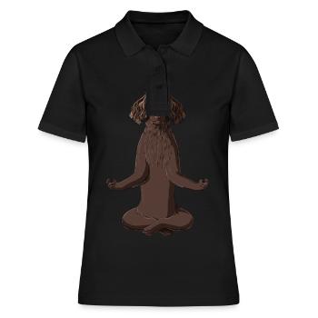 Meditierender Deutscher Wachtelhund - Frauen Polo Shirt - Schwarz - Vorne - Ailine (174cm)