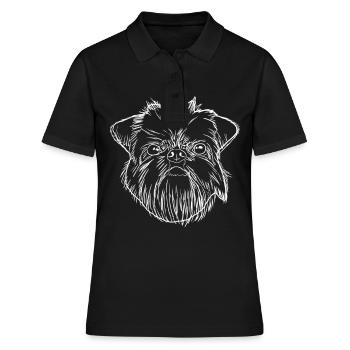 Brussels Griffon Hund - Frauen Polo Shirt - Schwarz - Vorne - Ailine (174cm)