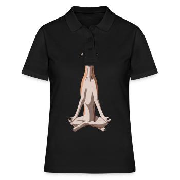 Meditating Greyhound Dog - Women's Polo Shirt - black - Front - Ailine (174cm)