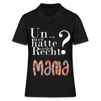 Mama is always right - Women's Polo Shirt - black - Front - Ailine (174cm)