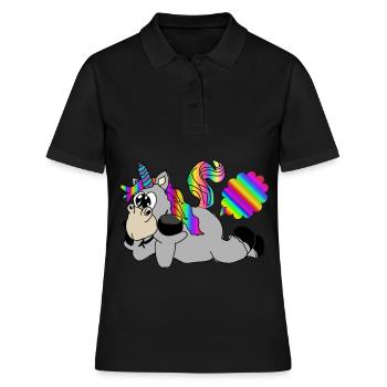 péter péter licorne - Polo Femme - noir - Devant - Ailine (174cm)