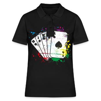 Jeu de cartes couleur - Polo Femme - noir - Devant - Ailine (174cm)