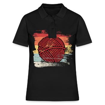 Rétro hobby laine - Polo Femme - noir - Devant - Ailine (174cm)