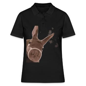Porcelet terrestre curieux - Polo Femme - noir - Devant - Ailine (174cm)