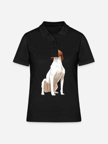 Sitzender English Pointer Hund - Frauen Polo Shirt - Schwarz
