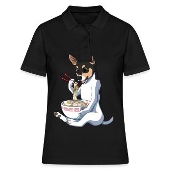 Anime japonais Guide Terrier chien Ramen - Polo Femme - noir - Devant - Ailine (174cm)