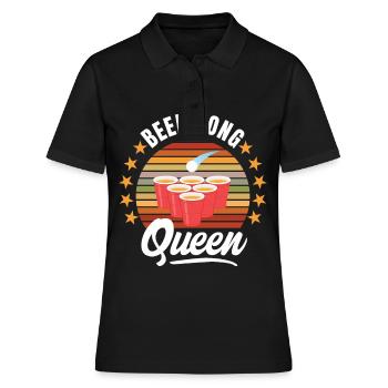Beer Pong Queen - Frauen Polo Shirt - Schwarz - Vorne - Ailine (174cm)