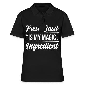 Frischer Basilikum Koch Eltern die kochen - Frauen Polo Shirt - Schwarz - Vorne - Ailine (174cm)