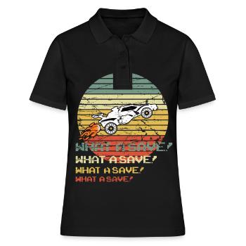 Rocket RC Car League Soccer Retro Vintage - Polo Femme - noir - Devant - Ailine (174cm)