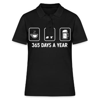 365 jours par an - Bière - Escalade - - Polo Femme - noir - Devant - Ailine (174cm)